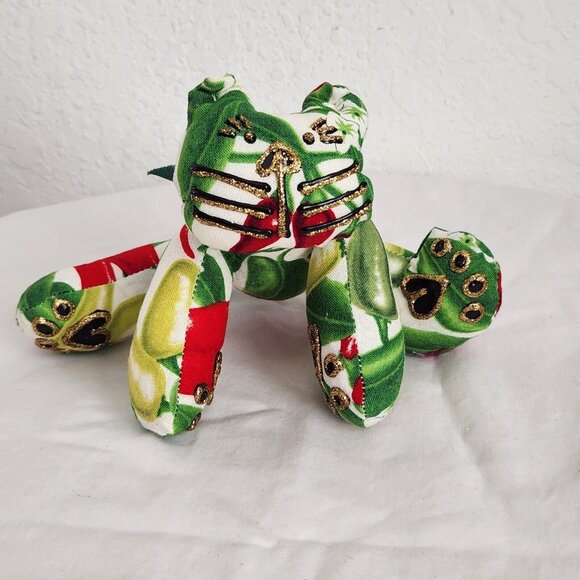 Handmade Cat Plush Pin Cushion Stuffed Animal Beanie Bean Bag Glitter Glue Decor - Picture 8 of 12